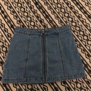 Medium wash mini denim skirt, never worn